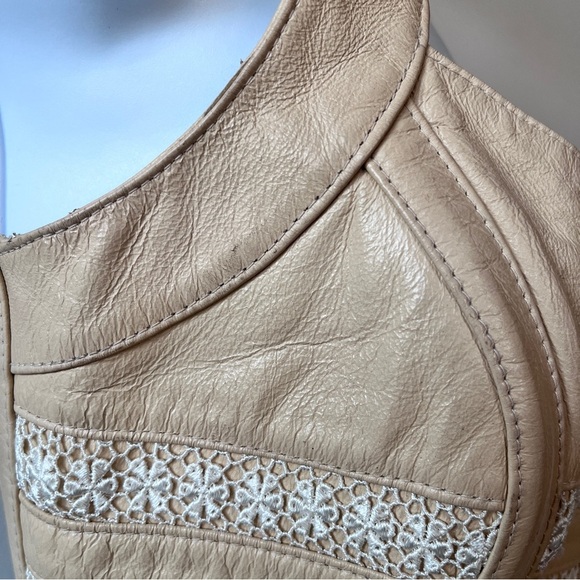 Vintage 90s SHAPE FX Women’s Whimsigoth Leather Bustier Corset Top Crochet Sz 10 - Picture 7 of 15